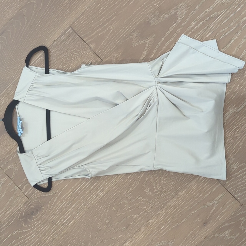 Prada Light Grey Pleated Wrap Front Top Size 40